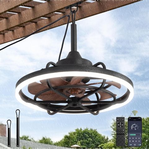 Amazon.com: Fanbulous Outdoor Ceiling Fans With Light For Patios, 20 ... in The Science Behind Effective Air Circulation for Outdoor Cafe Spaces